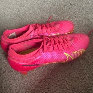 Hot pink Nike air zoom soccer cleats